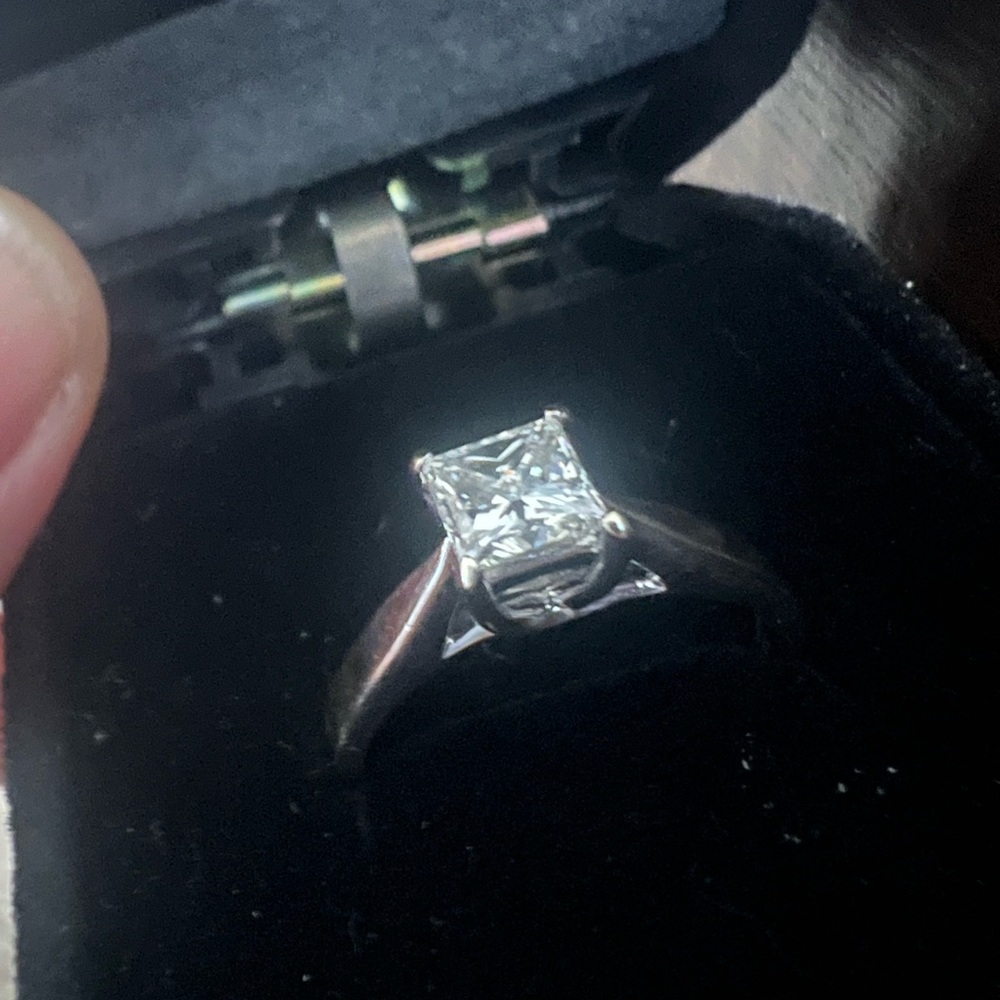 Lady’s 14 Karat White Gold Ideal Cut Solitaire Diamond Engagement Ring